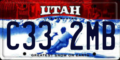 UT license plate C332MB