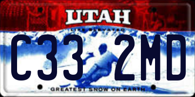 UT license plate C332MD
