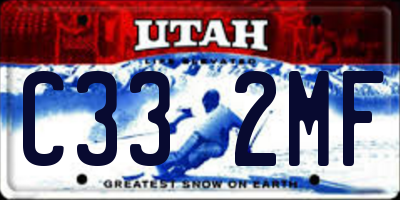 UT license plate C332MF