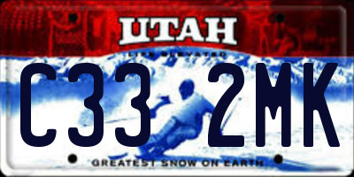 UT license plate C332MK