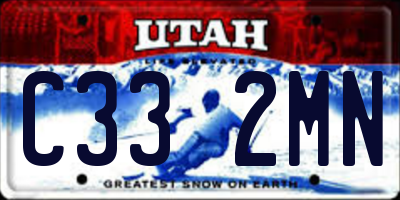 UT license plate C332MN