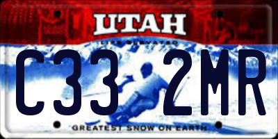 UT license plate C332MR