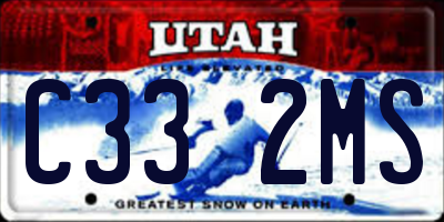 UT license plate C332MS