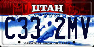 UT license plate C332MV
