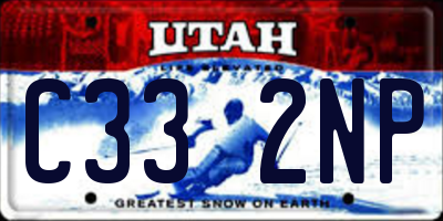 UT license plate C332NP