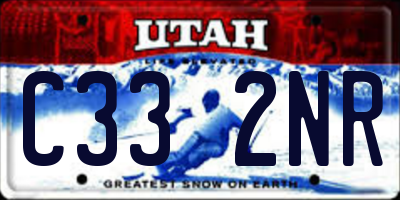 UT license plate C332NR