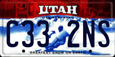 UT license plate C332NS
