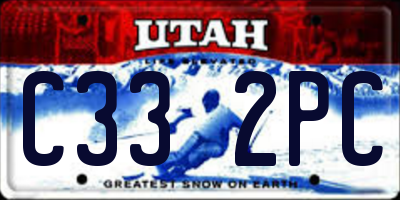 UT license plate C332PC