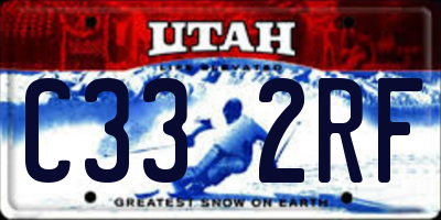 UT license plate C332RF