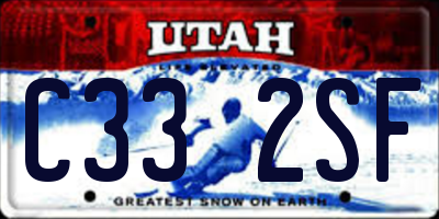 UT license plate C332SF