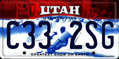 UT license plate C332SG