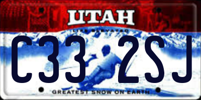UT license plate C332SJ