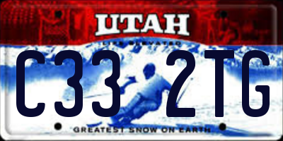 UT license plate C332TG