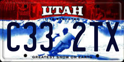 UT license plate C332TX