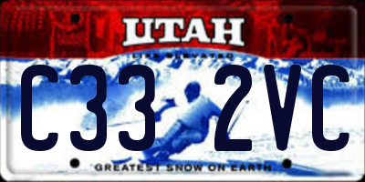 UT license plate C332VC