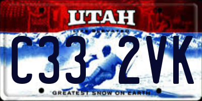 UT license plate C332VK