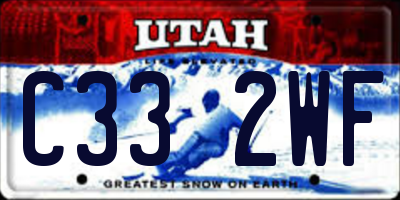 UT license plate C332WF