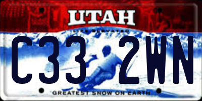 UT license plate C332WN