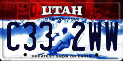 UT license plate C332WW