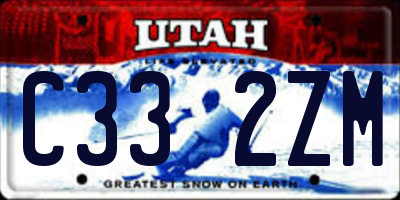 UT license plate C332ZM