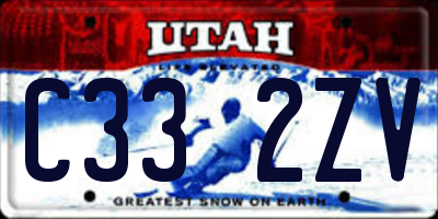 UT license plate C332ZV