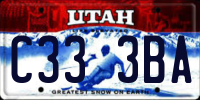 UT license plate C333BA