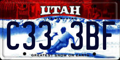 UT license plate C333BF