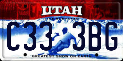 UT license plate C333BG