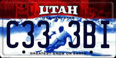 UT license plate C333BI
