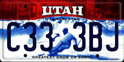 UT license plate C333BJ