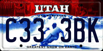 UT license plate C333BK