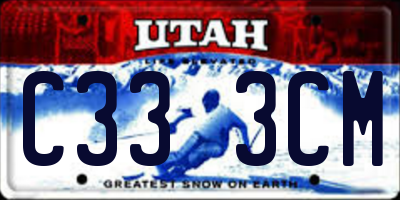 UT license plate C333CM