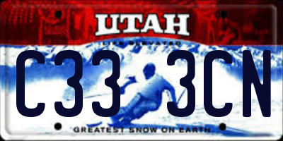 UT license plate C333CN