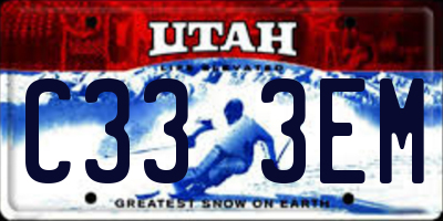 UT license plate C333EM