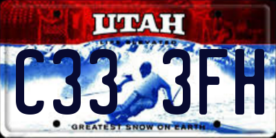 UT license plate C333FH