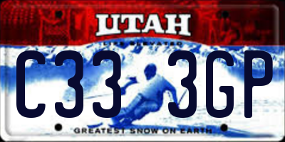 UT license plate C333GP