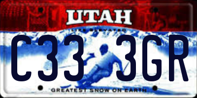 UT license plate C333GR