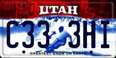UT license plate C333HI