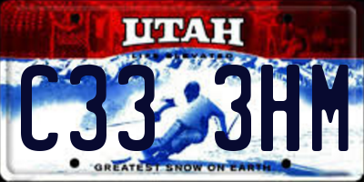 UT license plate C333HM