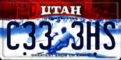 UT license plate C333HS