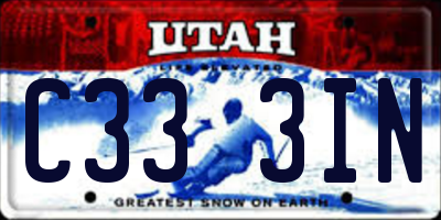 UT license plate C333IN