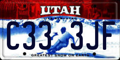 UT license plate C333JF