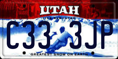 UT license plate C333JP