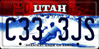 UT license plate C333JS