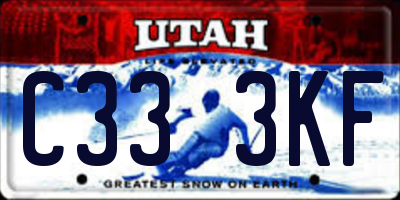 UT license plate C333KF