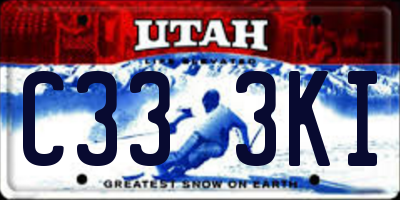 UT license plate C333KI