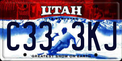 UT license plate C333KJ