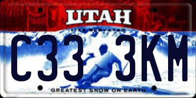 UT license plate C333KM
