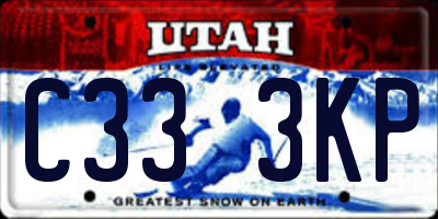 UT license plate C333KP