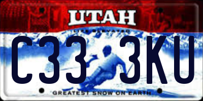 UT license plate C333KU